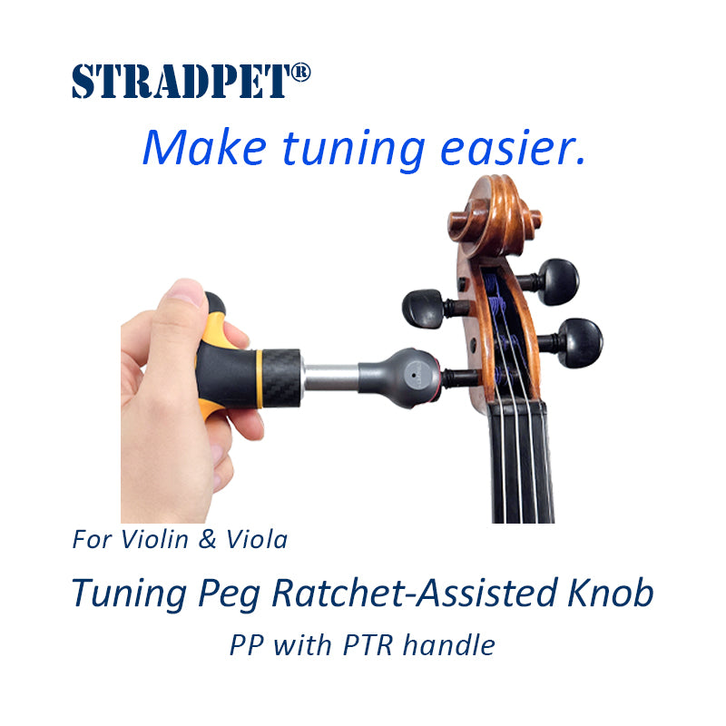 STRADPET Tuning Peg Ratchet-Assisted Knob with Aluminum/PP+PTR Handle for Violin & Viola