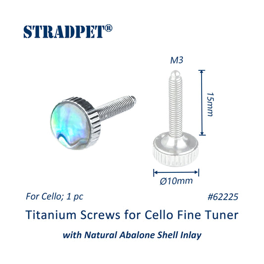 Titanium Screws for Cello Fine Tuner with Natural Abalone Shell Inlay（1‑Piece Pack）