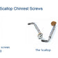 STRADPET Titanium SCALLOP Chinrest Screws for Violin in Titanium Bright, Chinrest Clamps, Chinrest Brackets