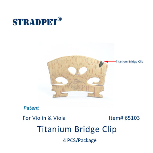 STRADPET バイオリンとビオラ用チタンブリッジプロテクター、1パッケージに4個、代わりに動物の皮